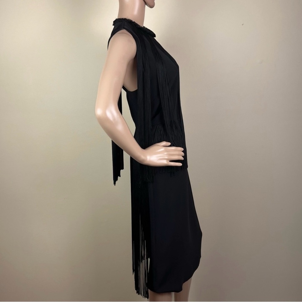 STELLA MCCARTNEY BLACK SLEEVELESS FRINGE DRESS - Picture 5 of 9